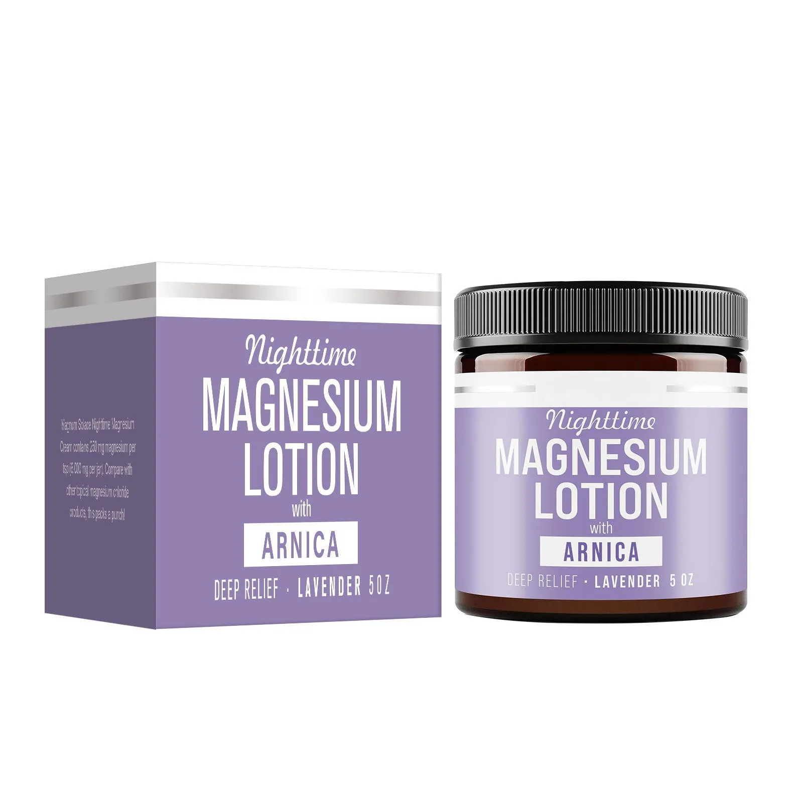 150ml magnesium body butter cream in 7.1cm square jar with shea butter and magnesium chloride