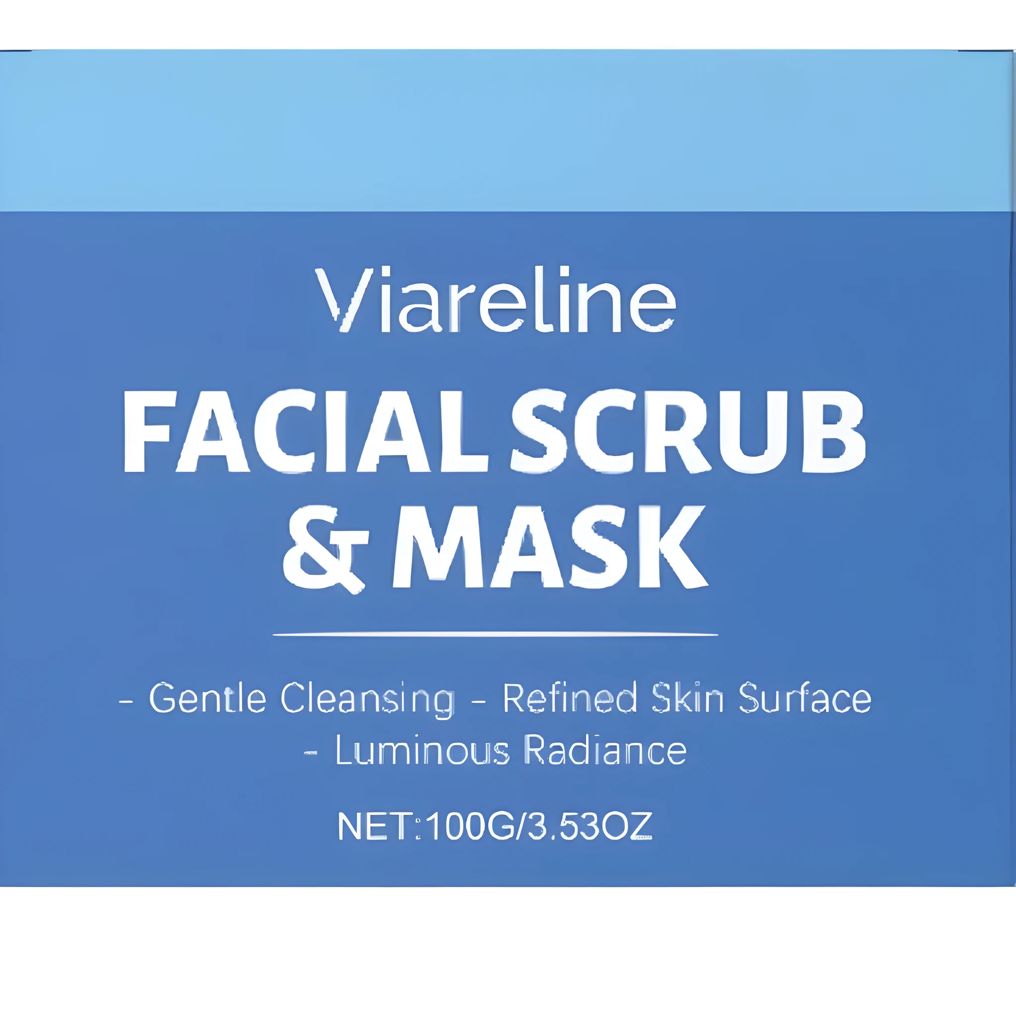 100g tube of facial scrub with walnut shell powder and citrus extracts on white background
