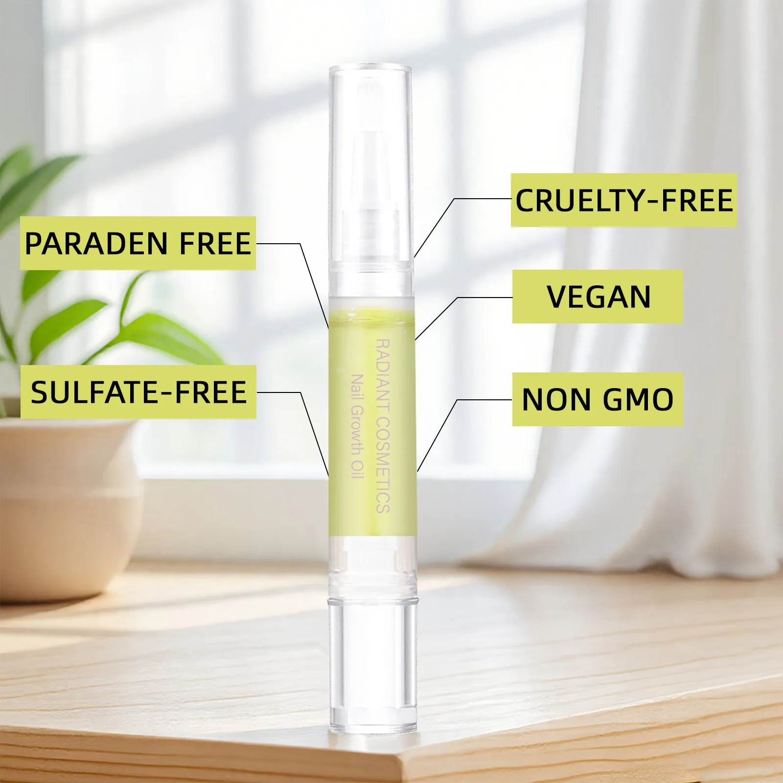 3ml nail growth treatment oil bottle with brush applicator for cuticle care