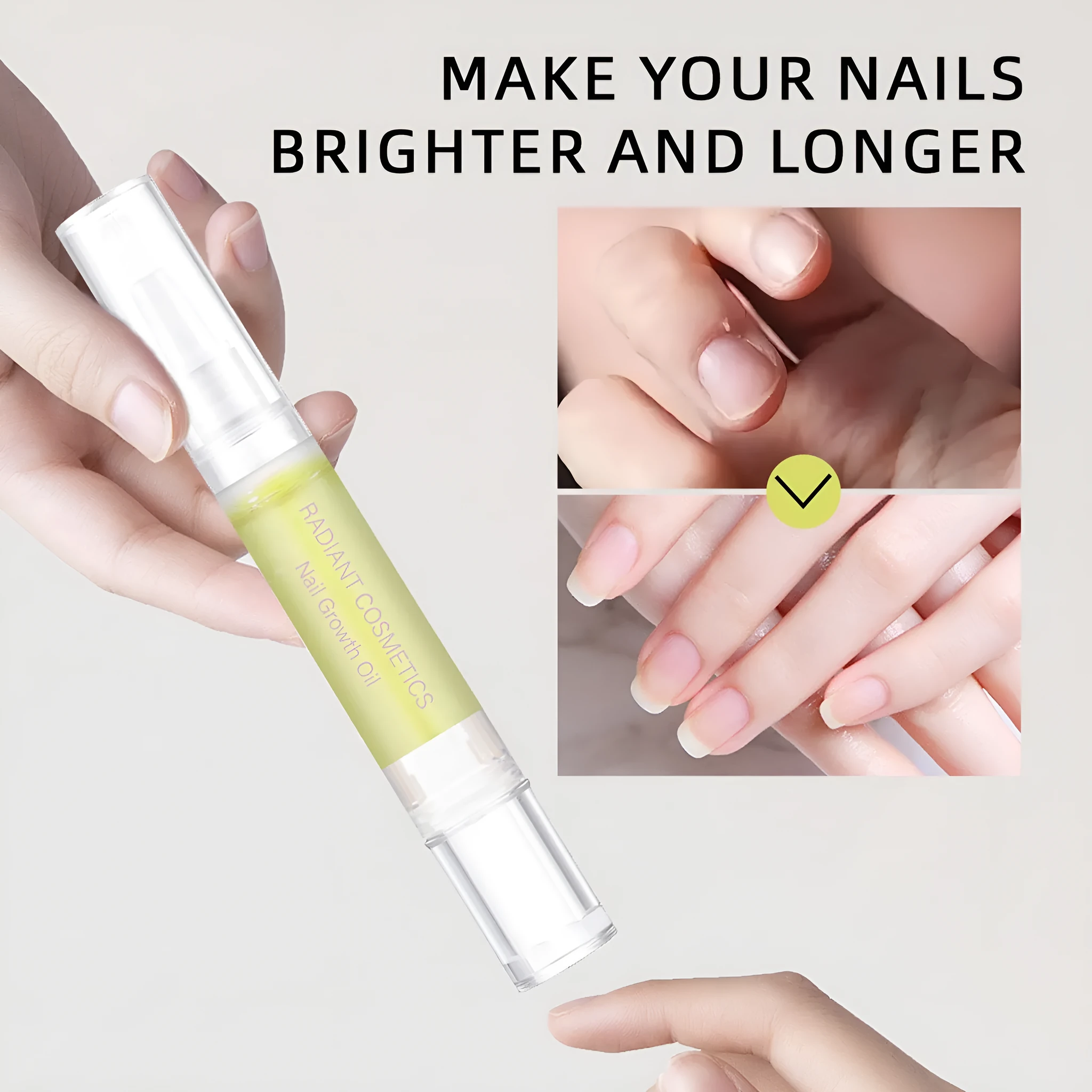 3ml nail growth treatment oil bottle with brush applicator for cuticle care