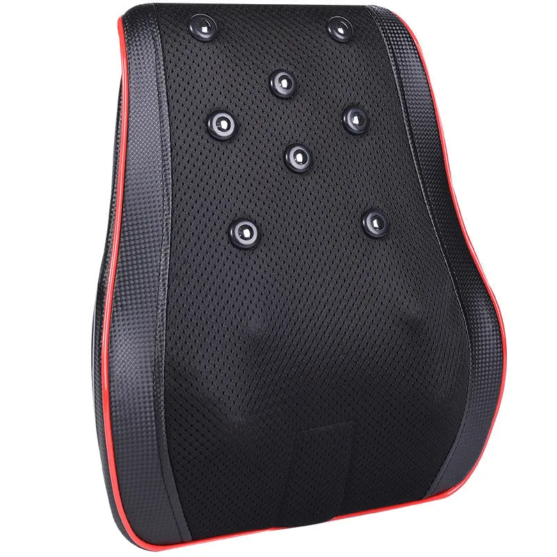 Multi functional red PU leather waist massager with remote control and over six massage heads for neck and back relief