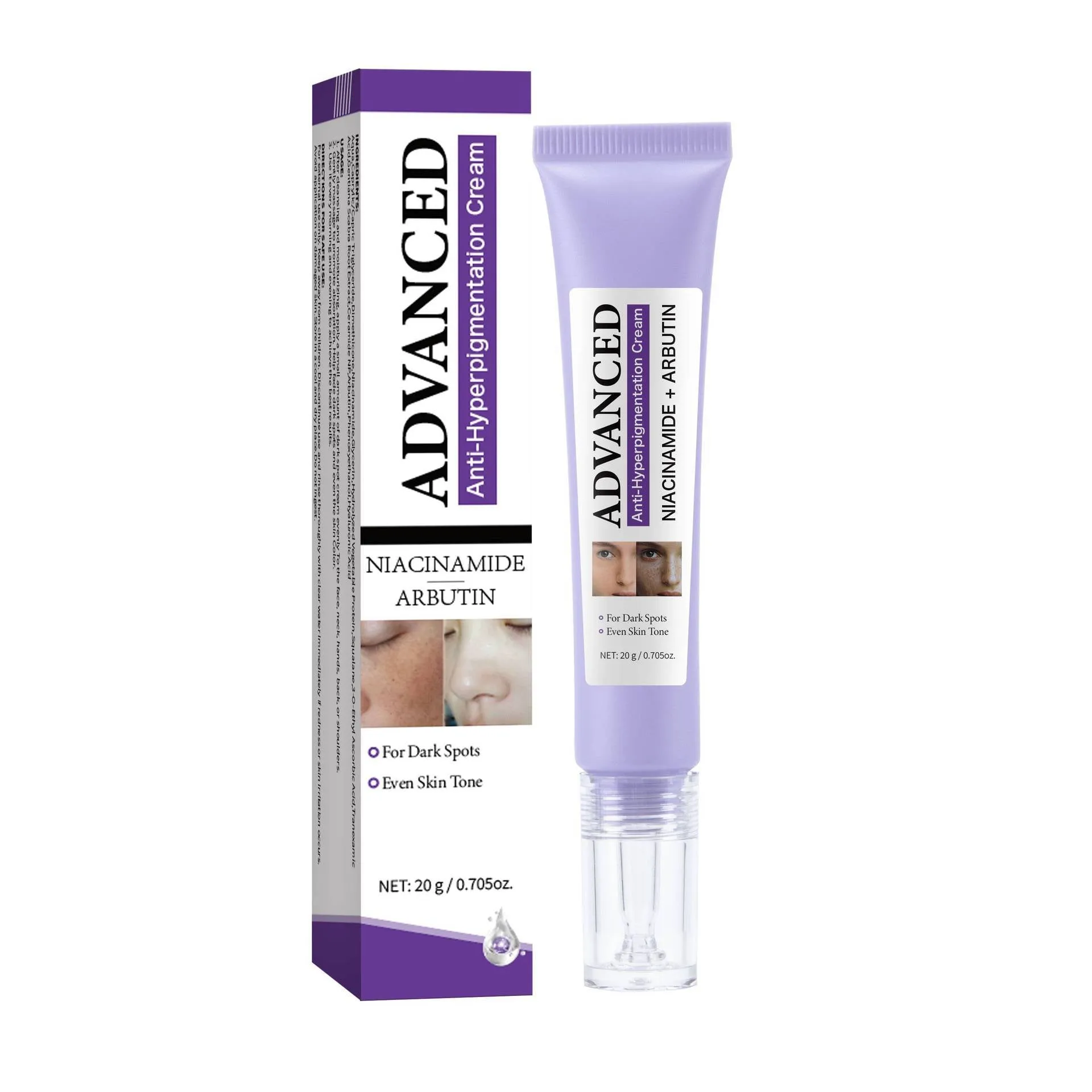 20g anti-pigmentation cream in packaging for ladies with universal skin type