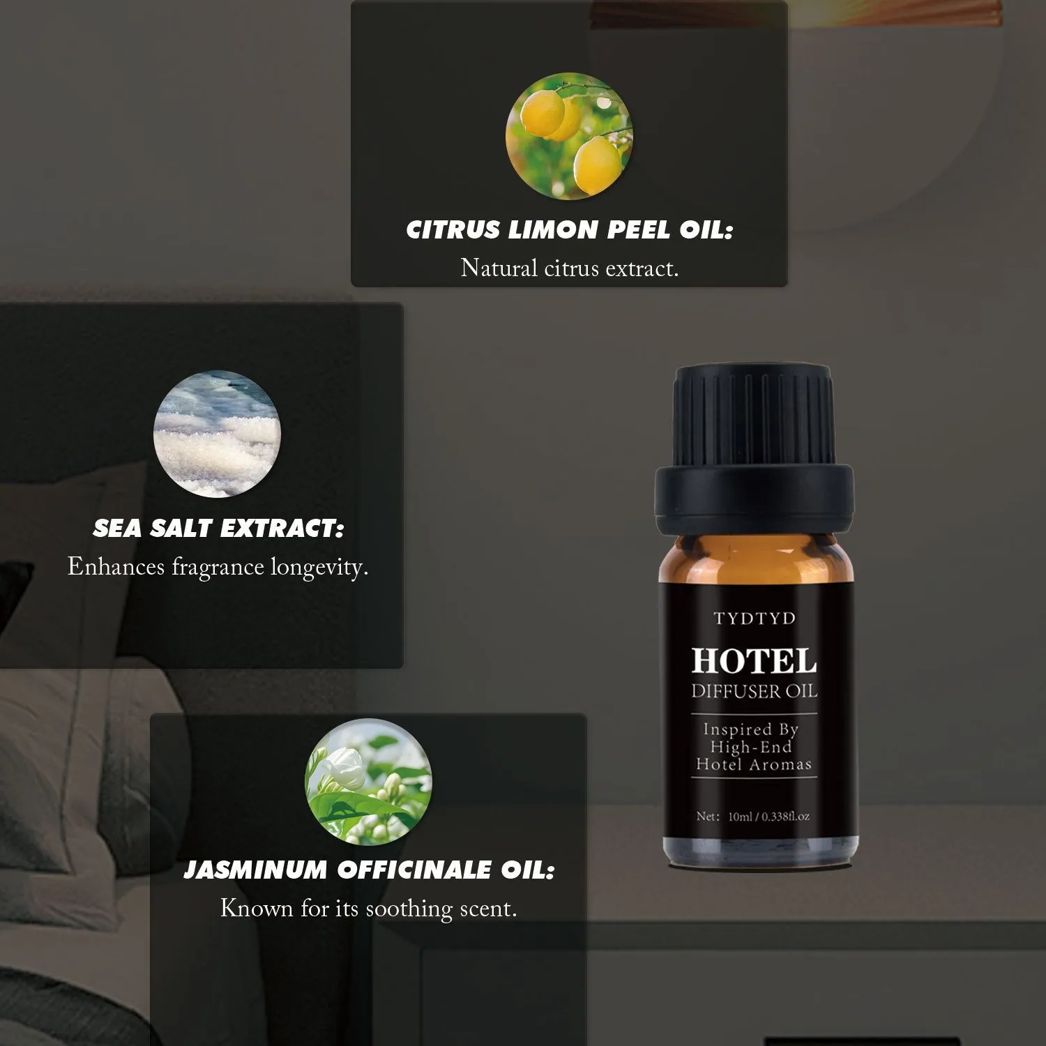 10ml bottle of natural plant fragrance essential oil for universal skin types