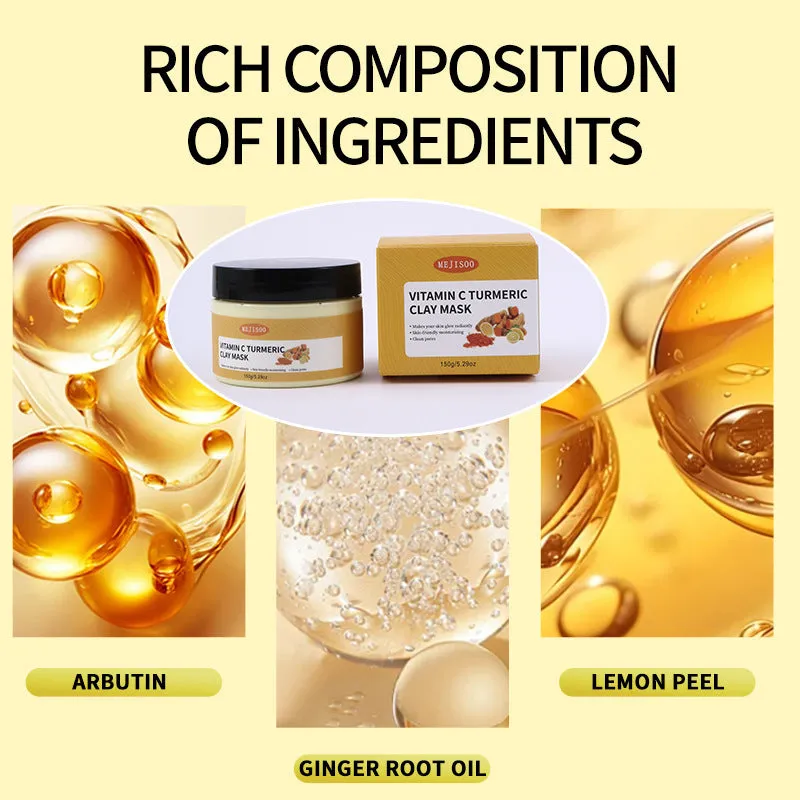 Turmeric Vitamin C exfoliating pore deep cleansing hydrating smear mask 150ml for mixed skin