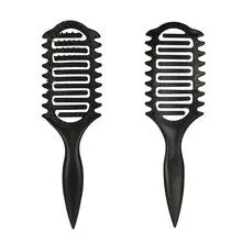 Bounce curl defining styling comb in black with hollow design for wet and dry use