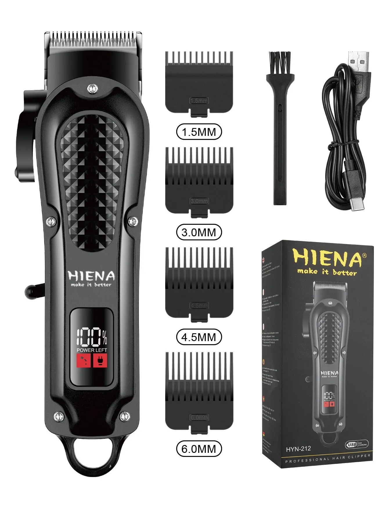 Retro barber electric shaver set rechargeable low noise below 36dB cordless hair clipper multiple colours