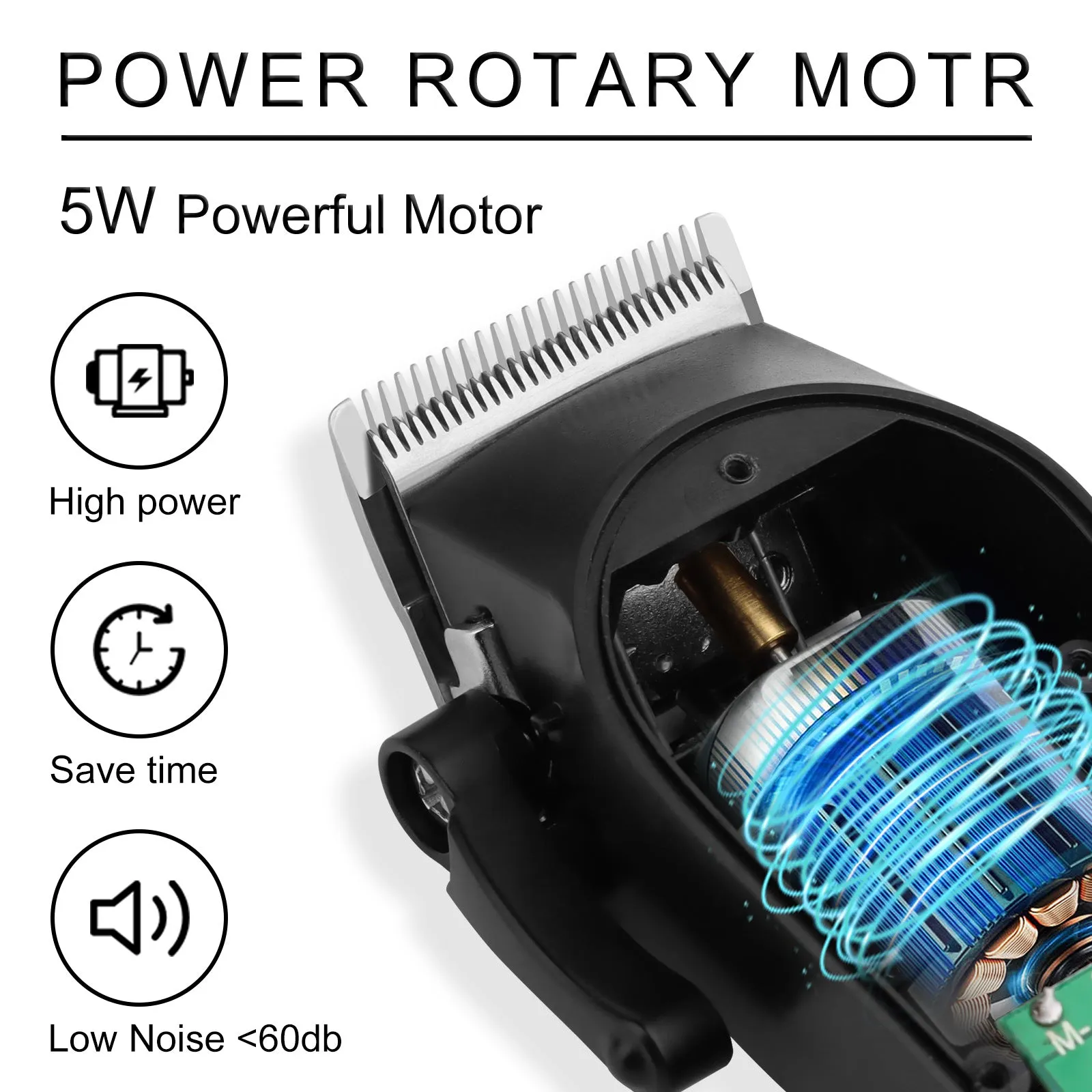Retro barber electric shaver set rechargeable low noise below 36dB cordless hair clipper multiple colours