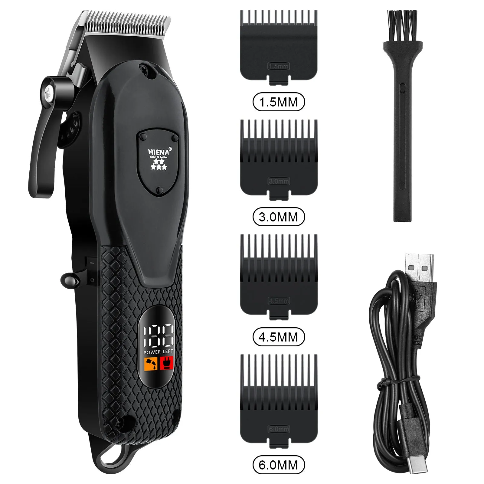 Retro barber electric shaver set rechargeable low noise below 36dB cordless hair clipper multiple colours