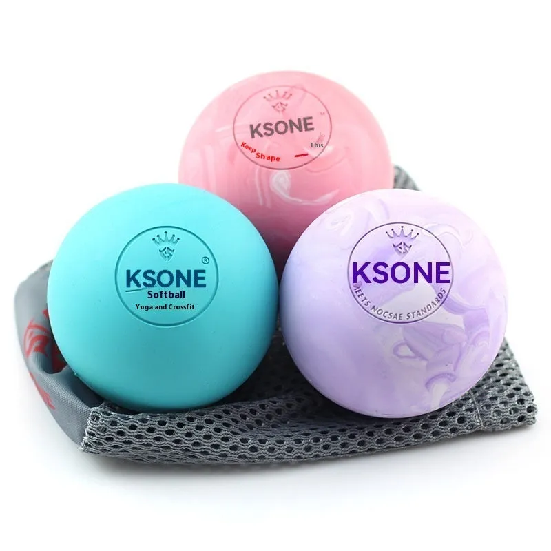 Solid camouflage rubber yoga massage ball for sports recovery in green