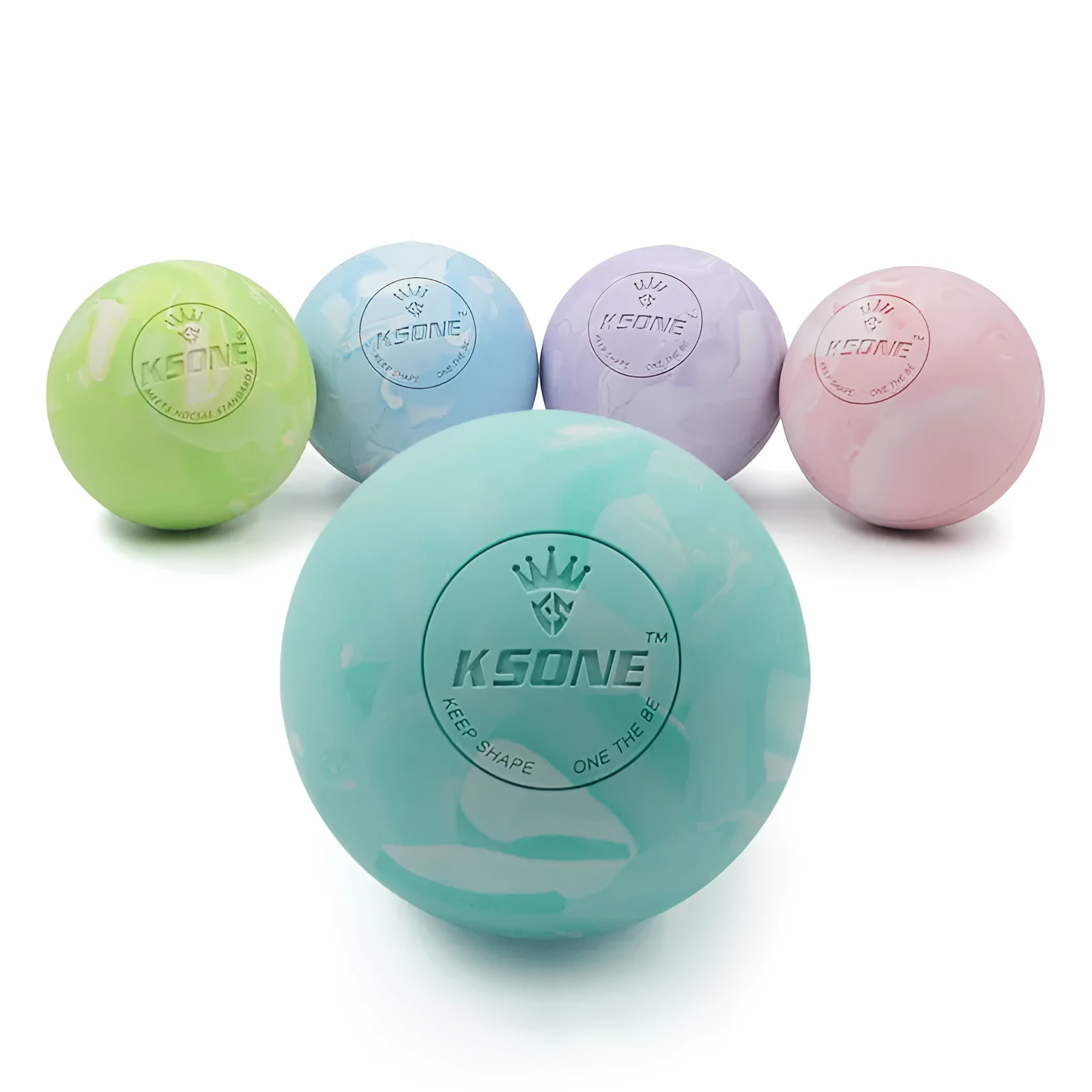 Solid camouflage rubber yoga massage ball for sports recovery in green