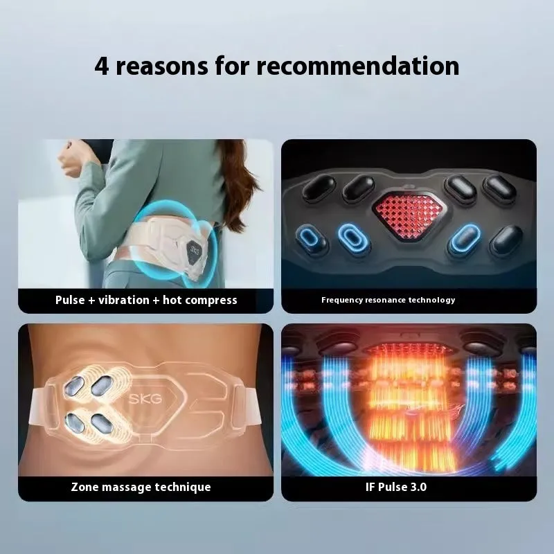G7 luxury waist massage instrument with morning gold finish, USB powered, medium frequency pulse, three gears
