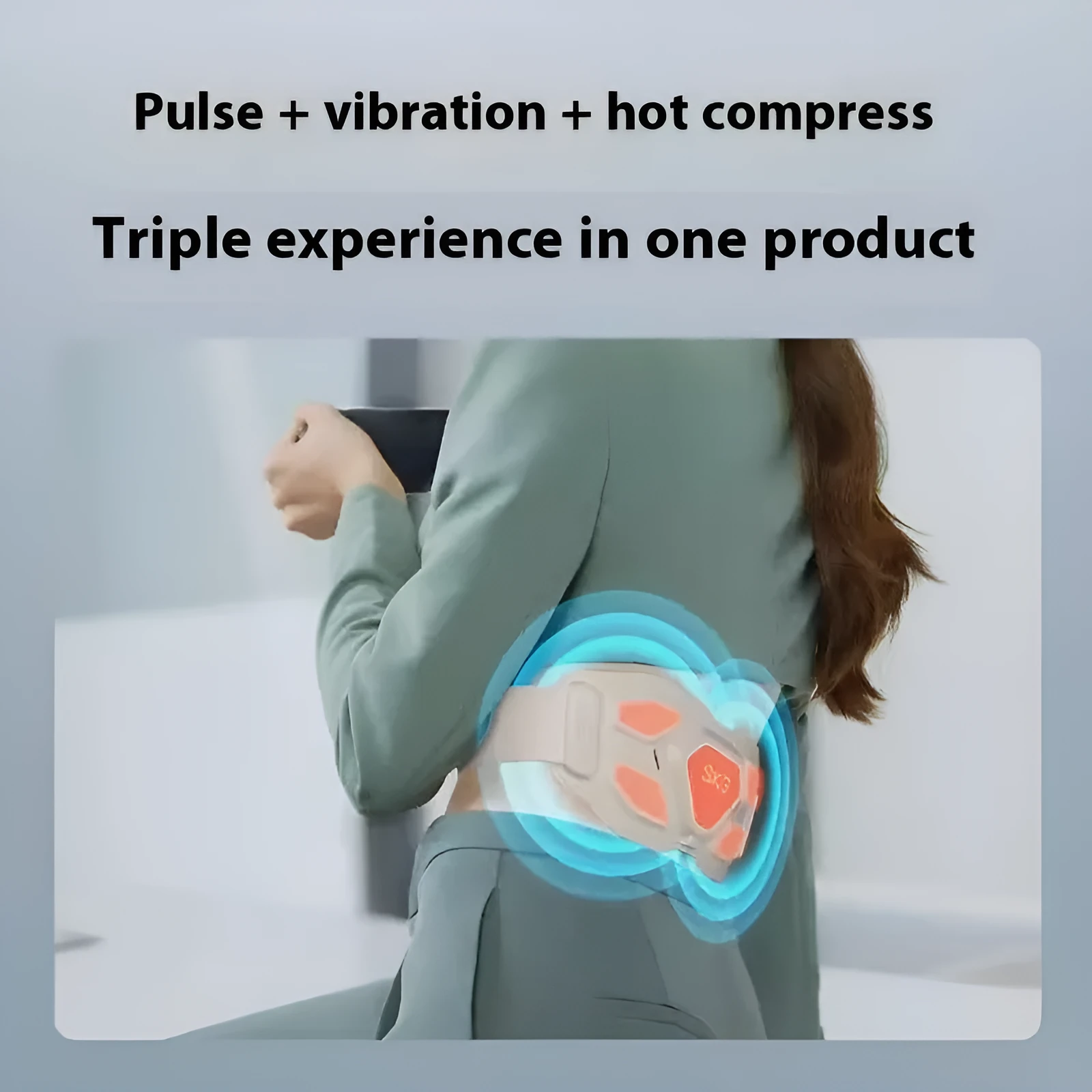 G7 luxury waist massage instrument with morning gold finish, USB powered, medium frequency pulse, three gears