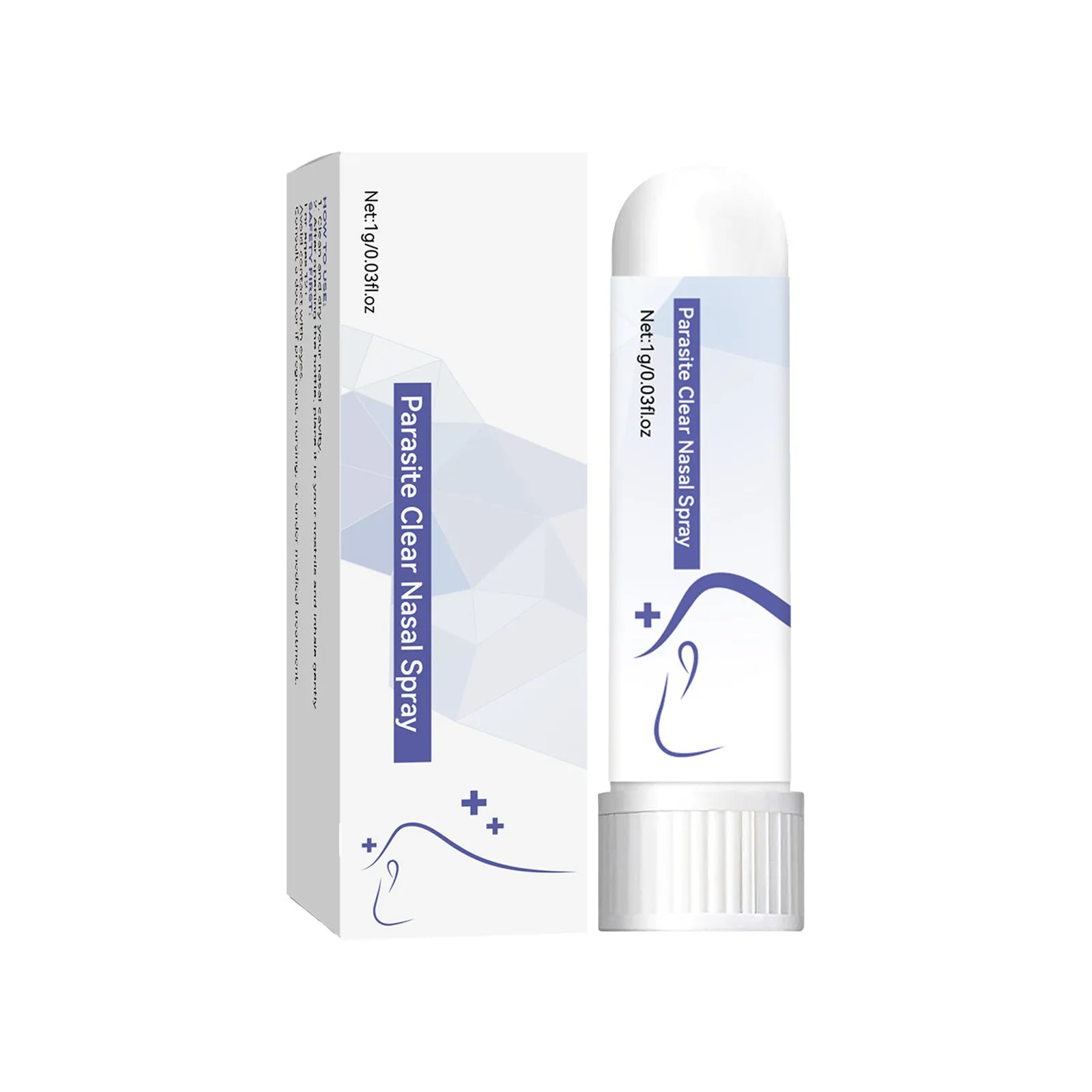 Clear plastic manual nose drain plunger suction device for adult sinus congestion relief.