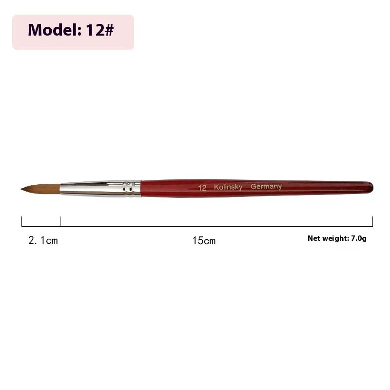 Rosewood nail art crystal pen with round tip on a wooden surface
