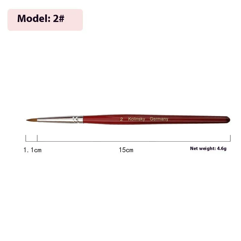 Rosewood nail art crystal pen with round tip on a wooden surface