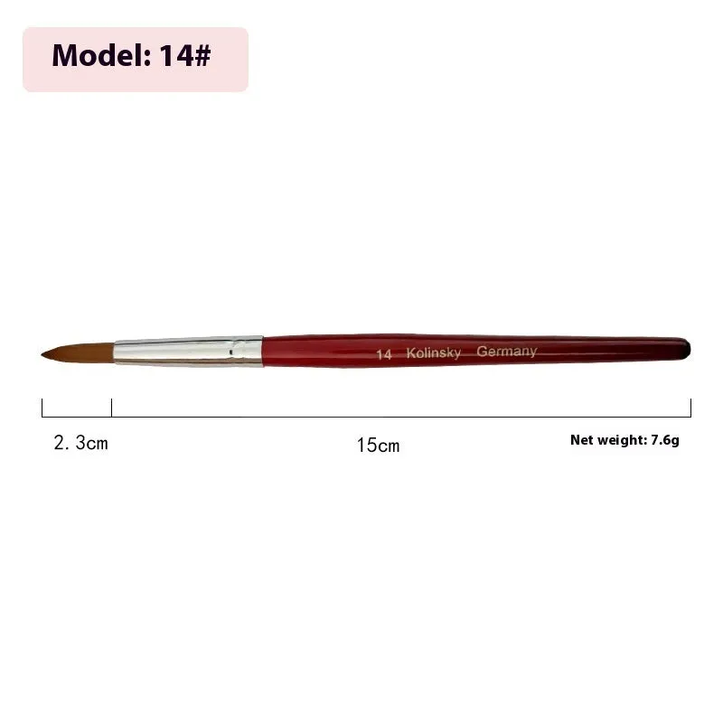 Rosewood nail art crystal pen with round tip on a wooden surface