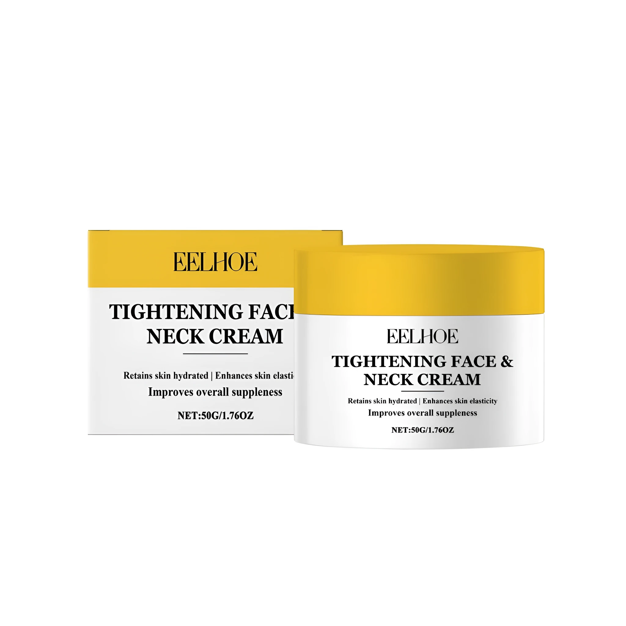 Tightening Face And Neck Cream 50g with retinol and collagen in a white container