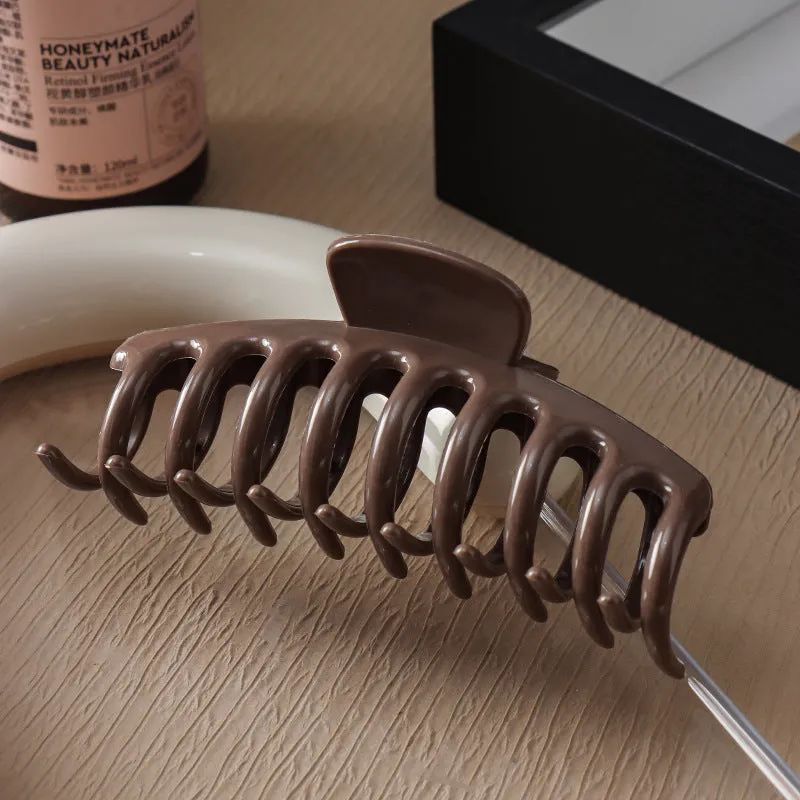 Soft rubber large back head hair clip in keel grip style with anti-collision durable construction