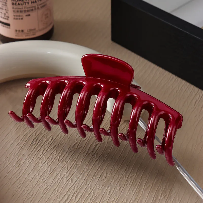 Soft rubber large back head hair clip in keel grip style with anti-collision durable construction