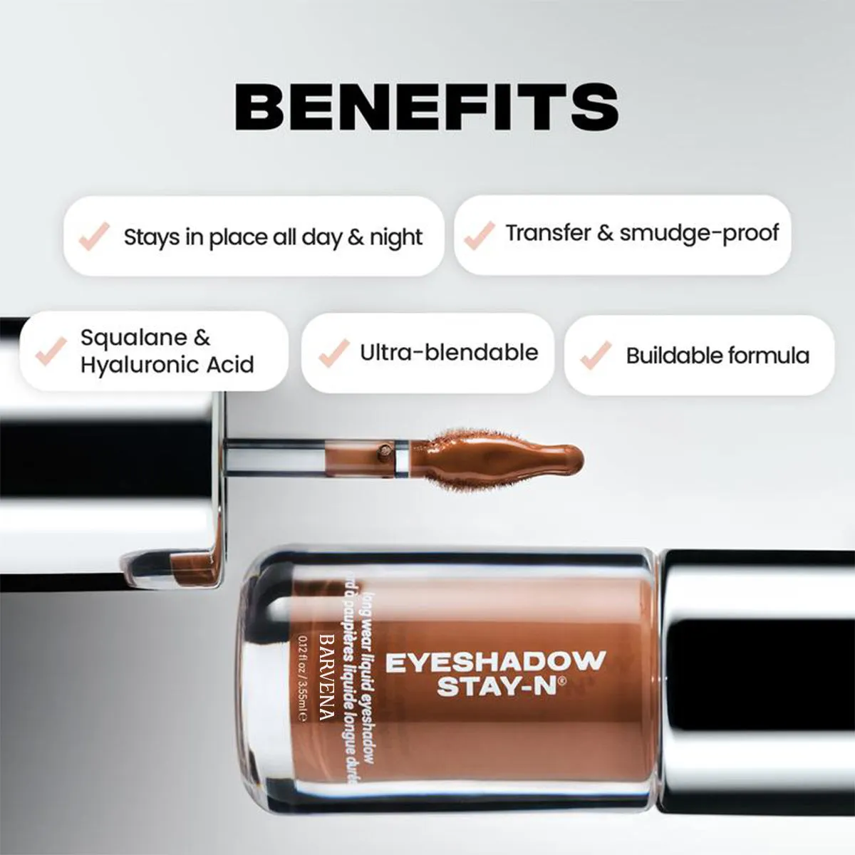 Silky liquid eye shadow bottle in colour classification BN7115-01, festival-style brightening formula.