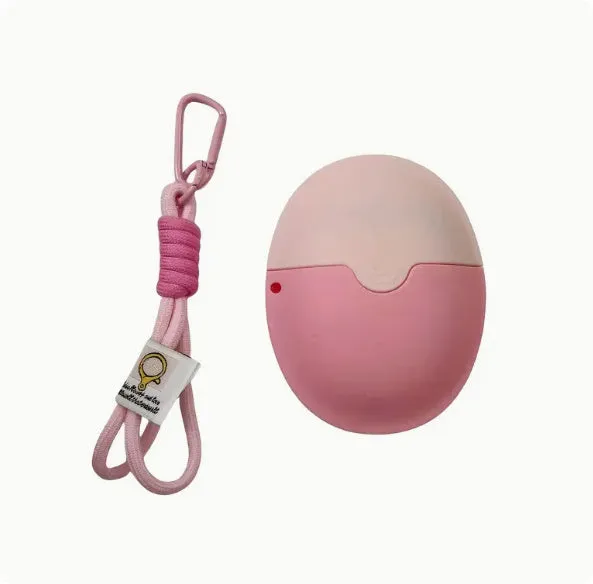 Removable silicone roller ball cream applicator in blue with lanyard, 111x86x50mm, for face and body skincare