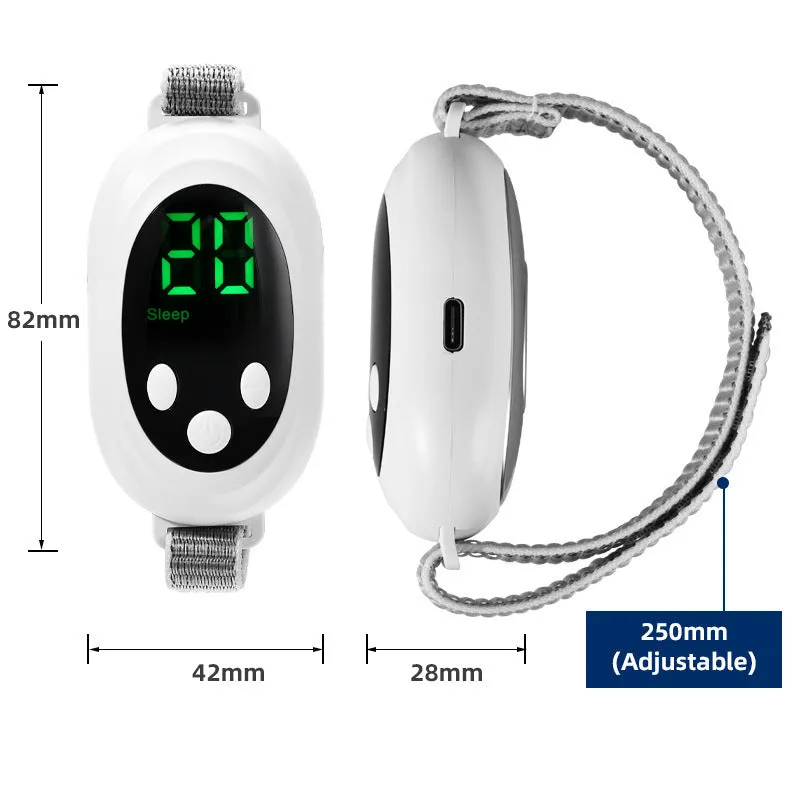 Micro-current hand-held soothing instrument in green, with digital display and rechargeable battery