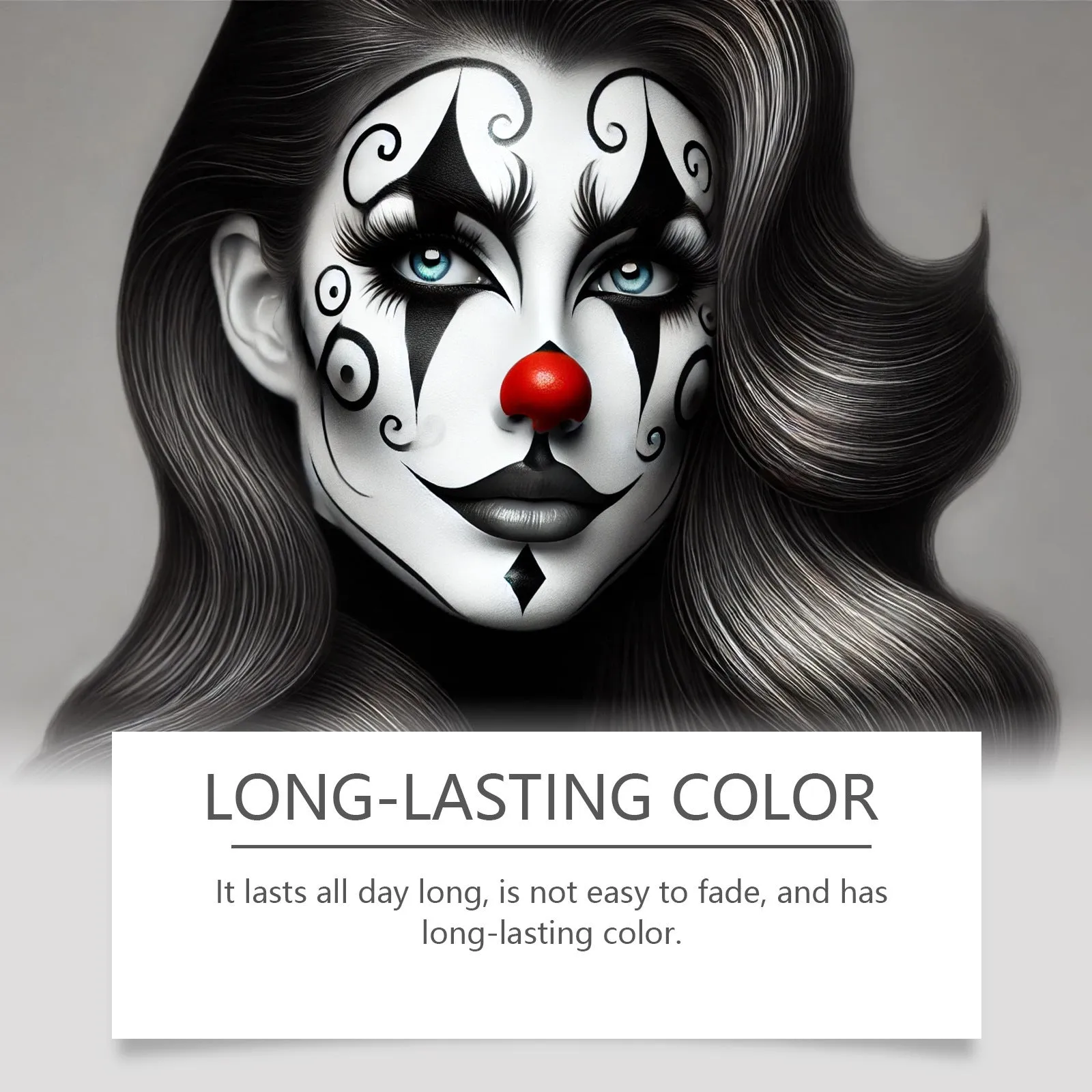 Halloween makeup palette set with red black white cream palettes brushes and sponge in box