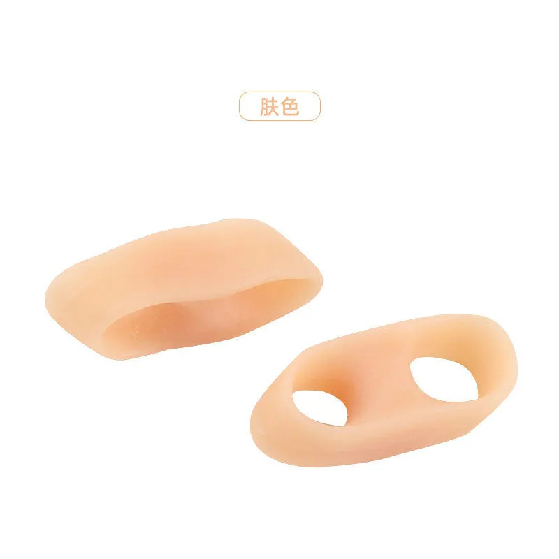 Little thumb valgus split toe separator double ring small toe straightener SEBS material skin colour white