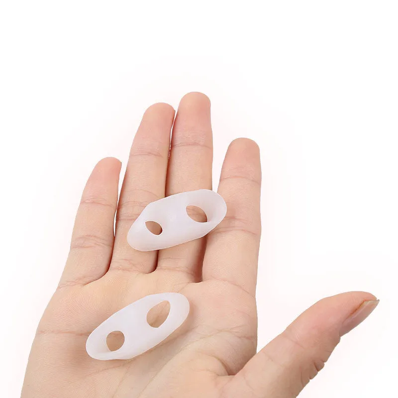 Little thumb valgus split toe separator double ring small toe straightener SEBS material skin colour white