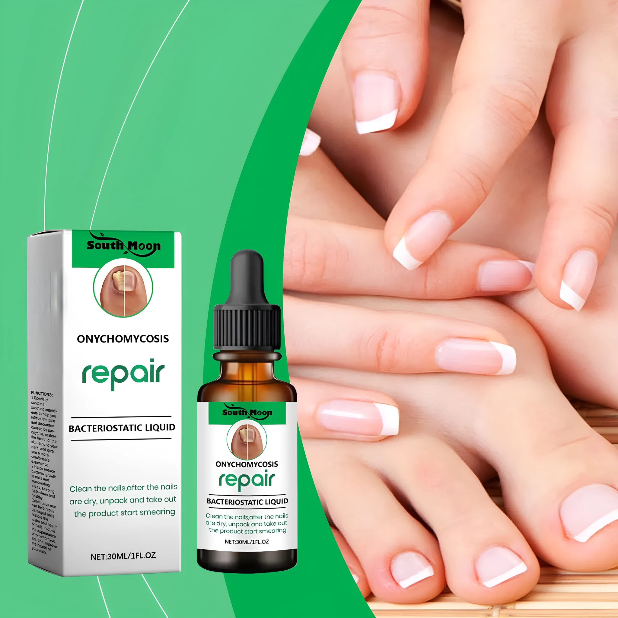 30ml bottle of clear nail nursing solution for daily gentle cleaning and cuticle care