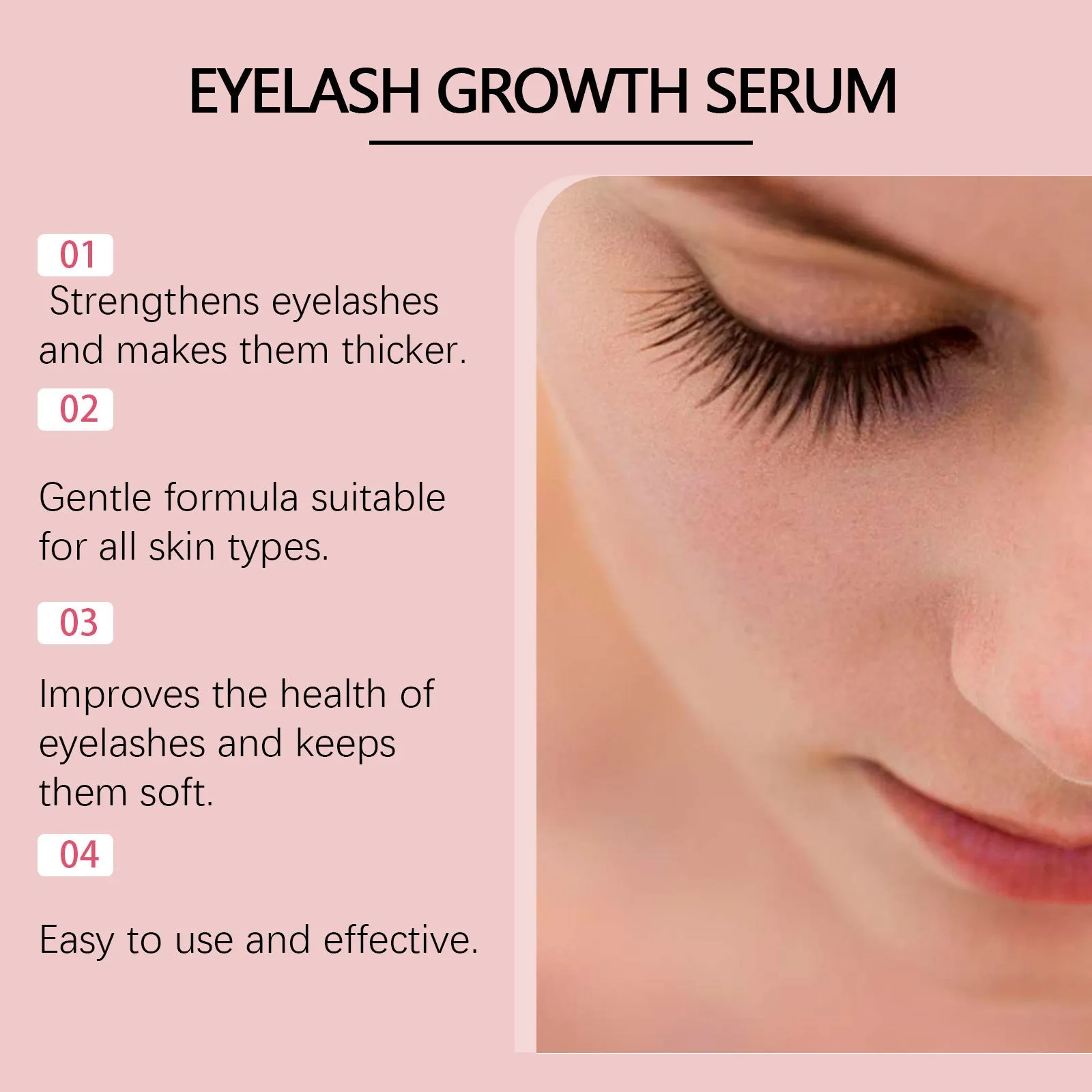 Natural makeup eyelash liquid in compact tube, 5ml with camellia-seed oil and vitamin E