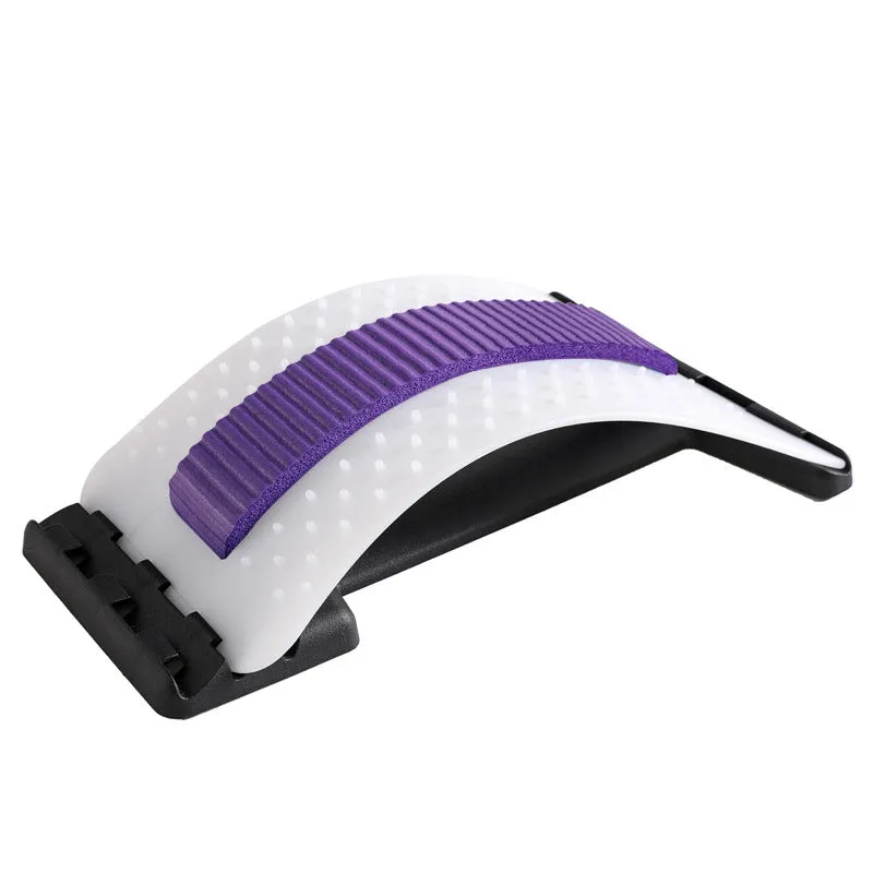Black adjustable lumbar back massager with 96 acupressure pins and 10 magnetic points for pain relief