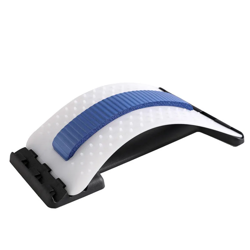 Black adjustable lumbar back massager with 96 acupressure pins and 10 magnetic points for pain relief