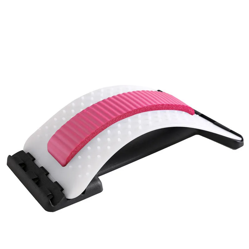 Black adjustable lumbar back massager with 96 acupressure pins and 10 magnetic points for pain relief