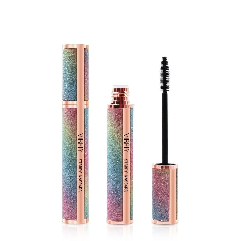 Black waterproof curling mascara for long thick lashes with smudge-resistant formula