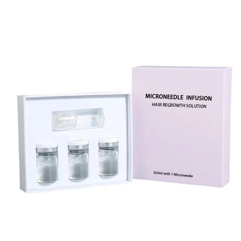 Hair growth micro needle serum set with microneedle and essence ampoules for thinning and frizzy hair