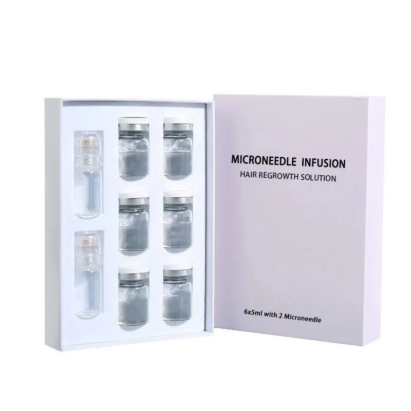 Hair growth micro needle serum set with microneedle and essence ampoules for thinning and frizzy hair