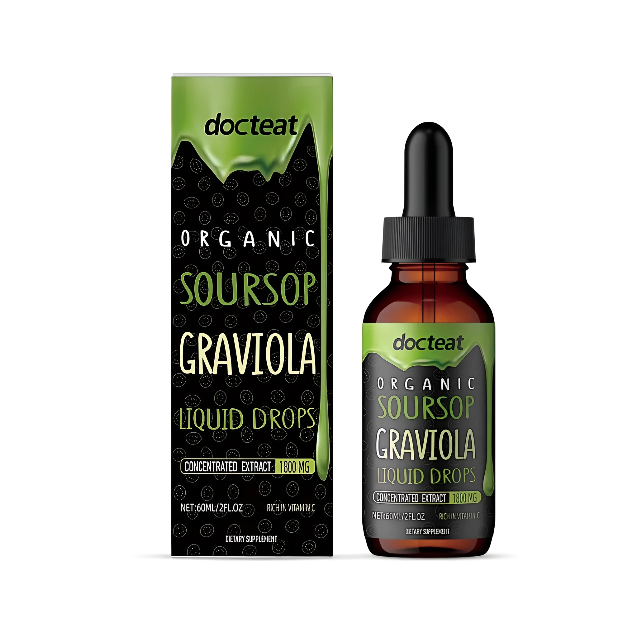 Prickly Fruit And Lychee Drops 60ml bottle with Annona spinosa and vitamin C supplement