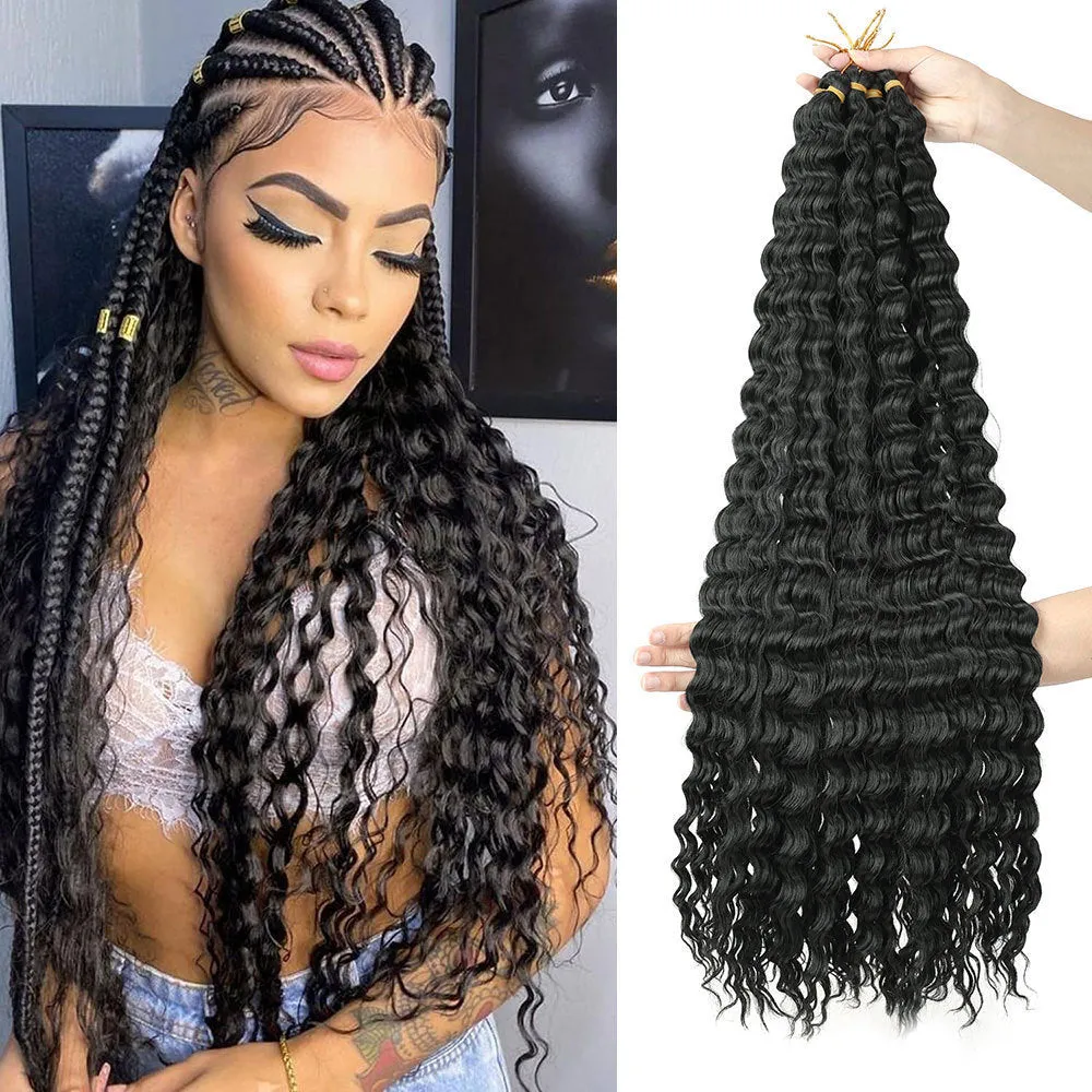 African chemical fibre crochet long curly wig with side bangs, handmade, available in multiple colours and sizes