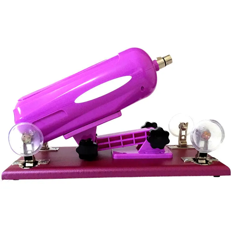 Purple automatic telescopic thrusting sex tool on a white background.
