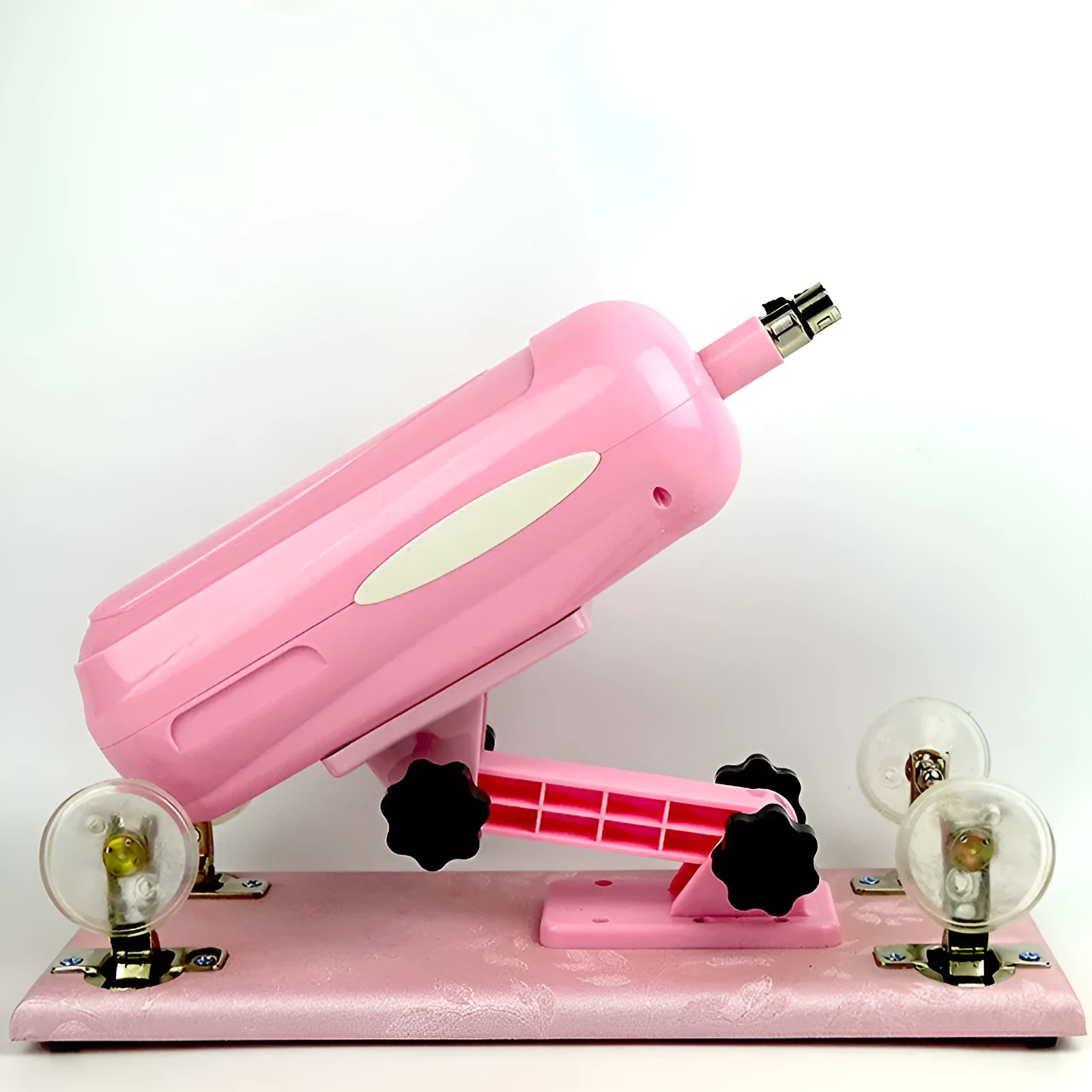 Purple automatic telescopic thrusting sex tool on a white background.