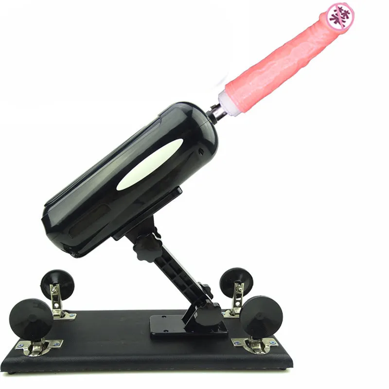 Purple automatic telescopic thrusting sex tool on a white background.