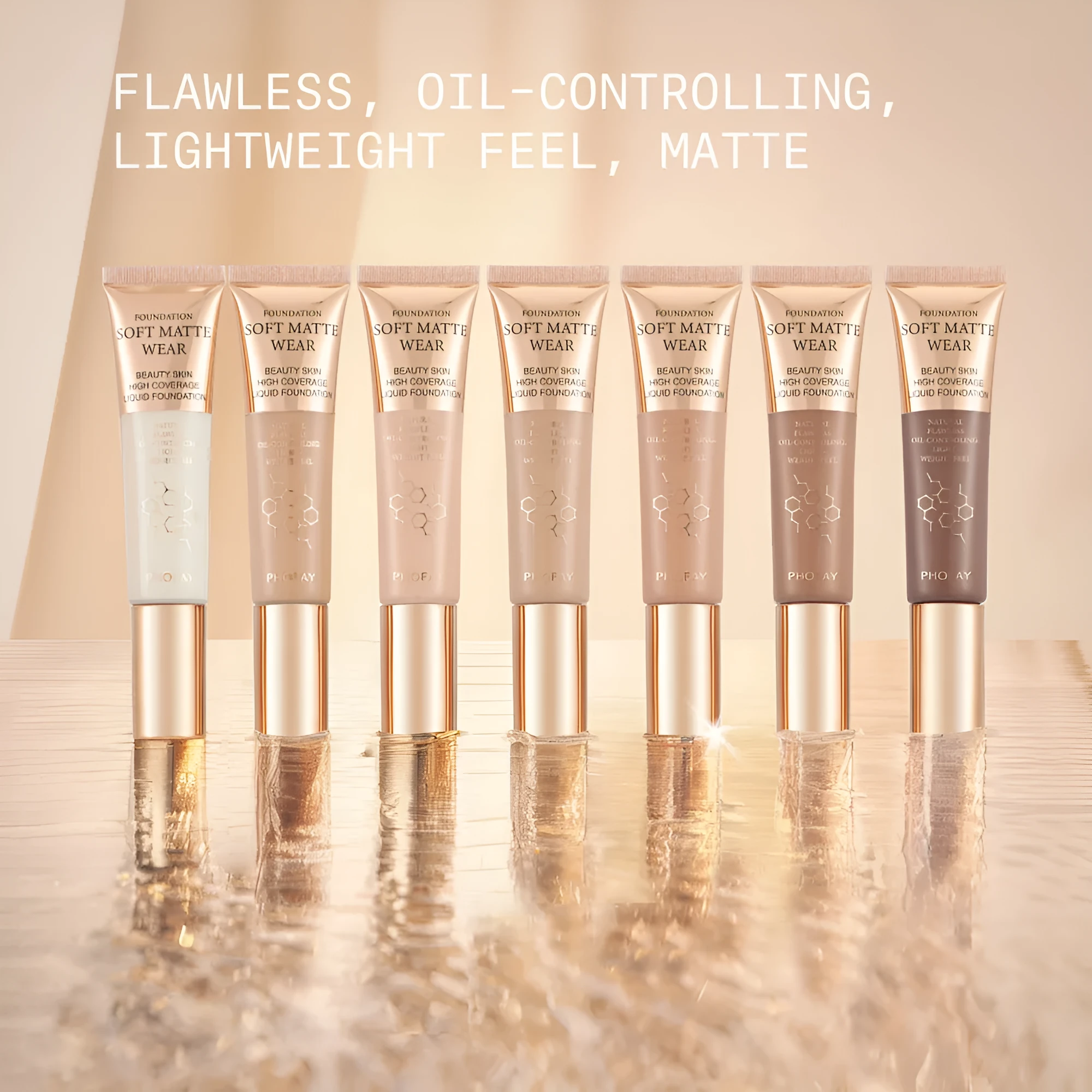 PHOFAY Full Coverage Foundation 30ml bottle with oil-controlling lightweight formula