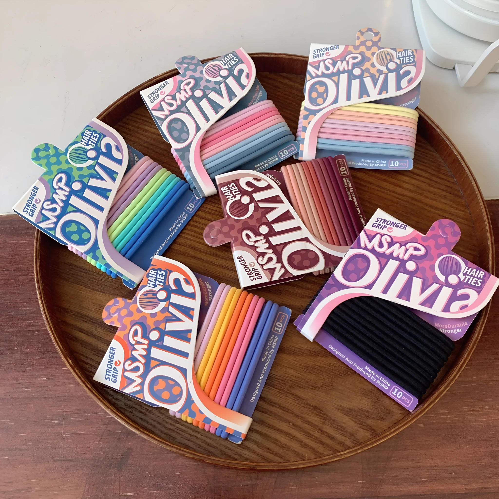 Candy colour braided elastic hair bands for ponytails and braids on various hair types