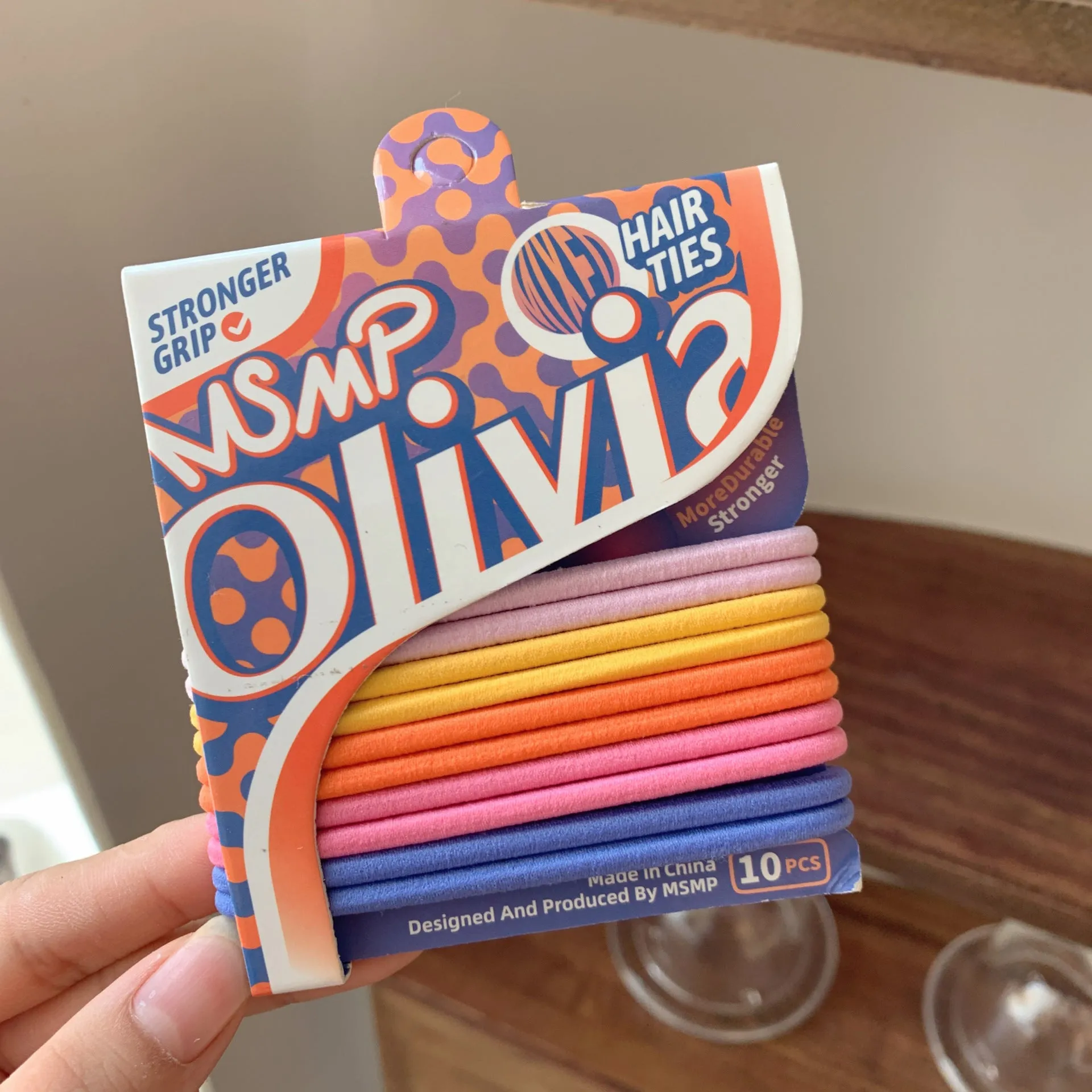 Candy colour braided elastic hair bands for ponytails and braids on various hair types