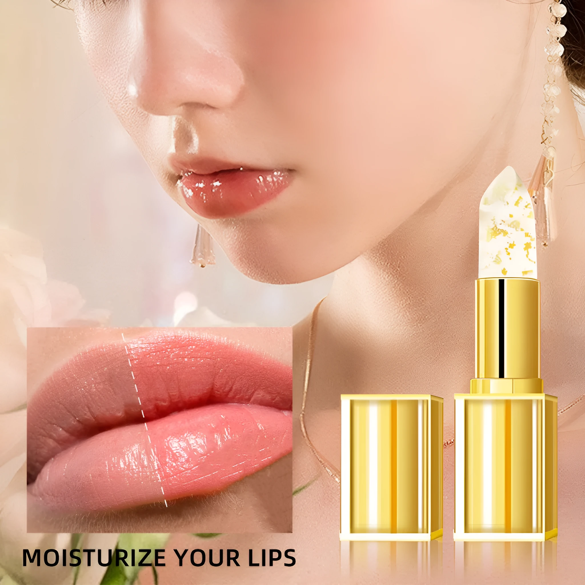 Anti-smudge gilding lipstick with warm colour-changing properties, model YB1001.