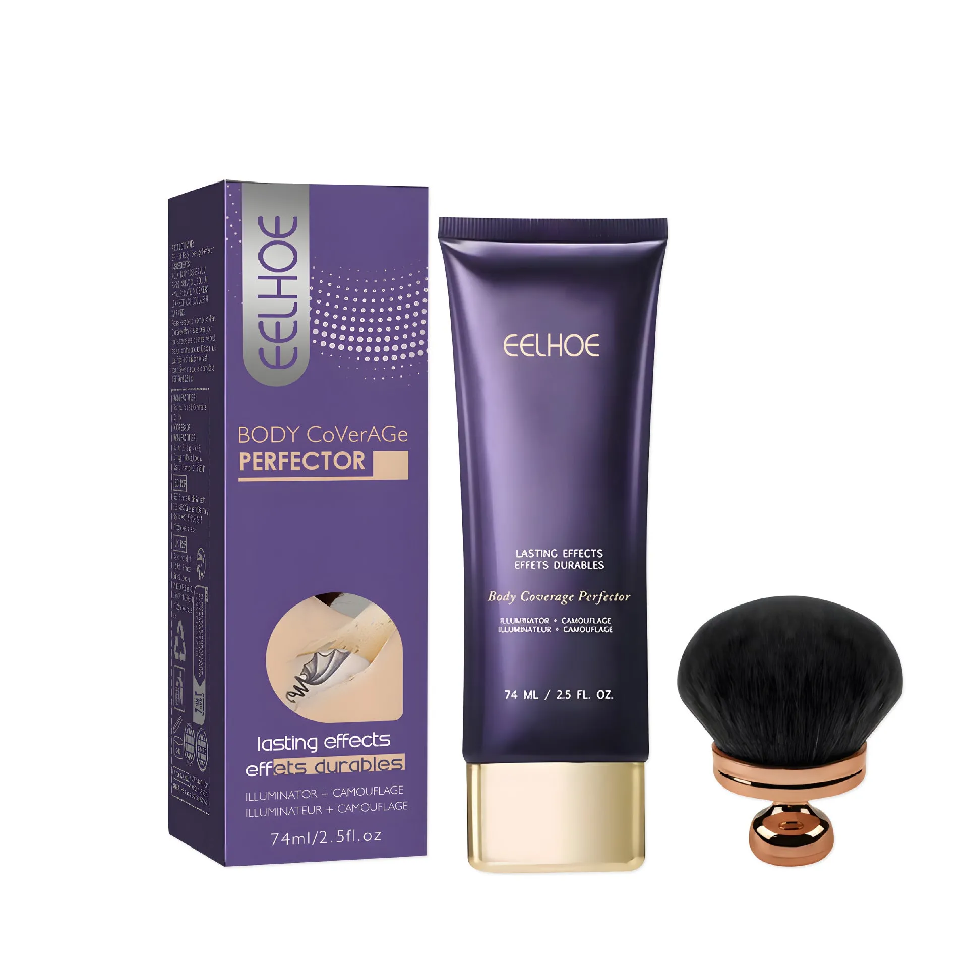 Body creamy concealer 74ml with brush for lasting nourishing brightening cover