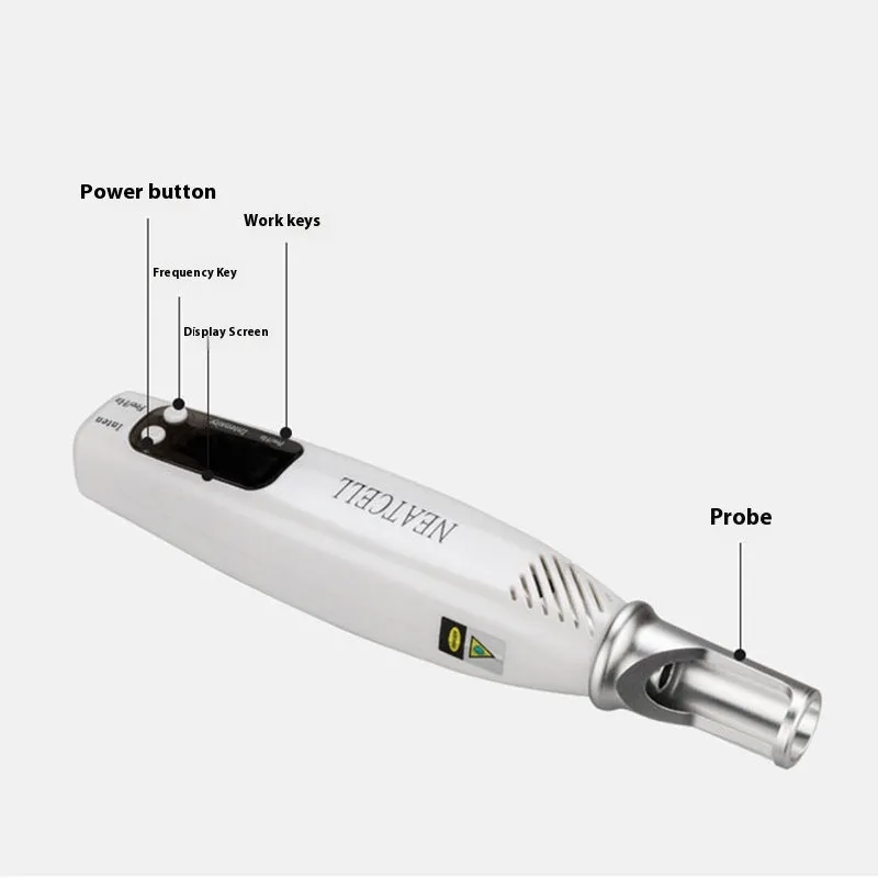 Handheld picosecond pen with blue light option for household melanin treatment, portable design with UK standard plug