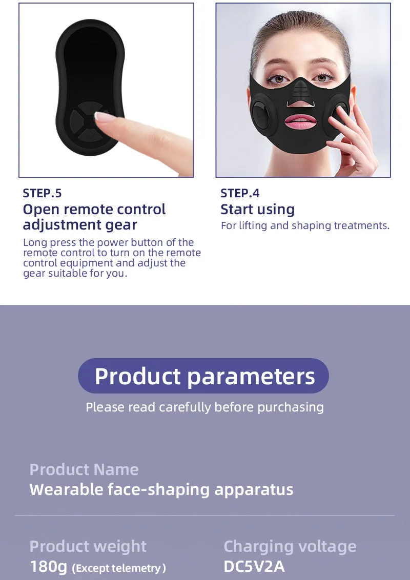 Black photon beauty mask device with USB connection for home facial rejuvenation treatments