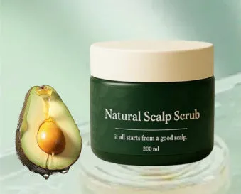 Scalp scrub 200ml bottle for gentle exfoliating pre-shampoo treatment suitable for all skin types